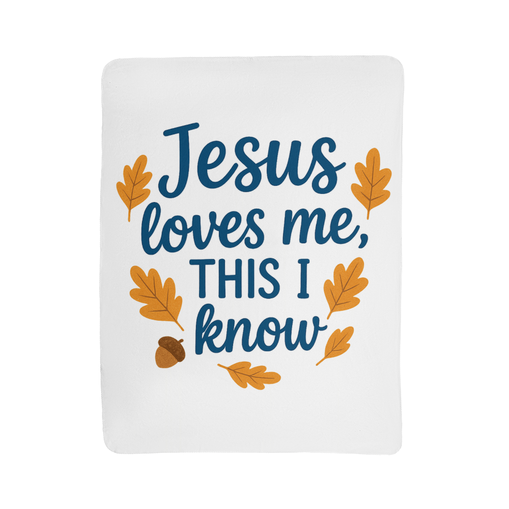 Jesus Loves Me Swaddling Blanket | Sherpa Fleece Baby Blanket | Faith-Inspired Gift for Kids