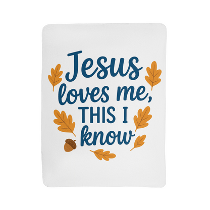 Jesus Loves Me Swaddling Blanket | Sherpa Fleece Baby Blanket | Faith-Inspired Gift for Kids