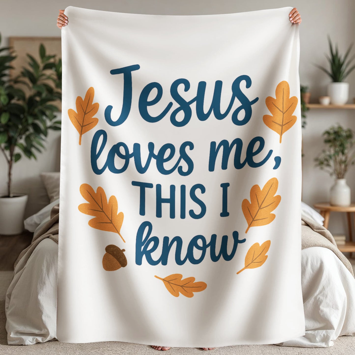 Jesus Loves Me Swaddling Blanket | Sherpa Fleece Baby Blanket | Faith-Inspired Gift for Kids