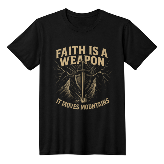 Faith is a Weapon T-Shirt | Bold Christian Apparel | Unisex Gift