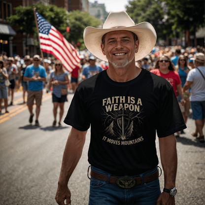 Faith is a Weapon T-Shirt | Bold Christian Apparel | Unisex Gift