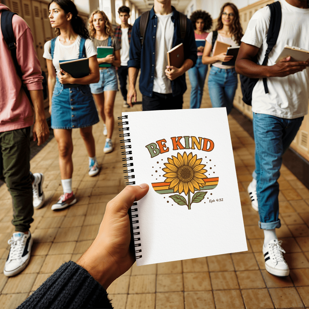 Be Kind Spiral Notebook | Ephesians 4:32 | Faith-Inspired Ruled or Graph Paper