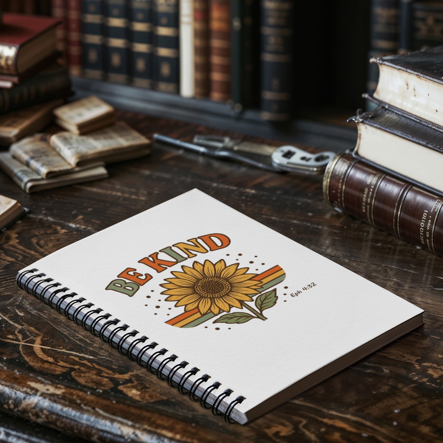 Be Kind Spiral Notebook | Ephesians 4:32 | Faith-Inspired Ruled or Graph Paper