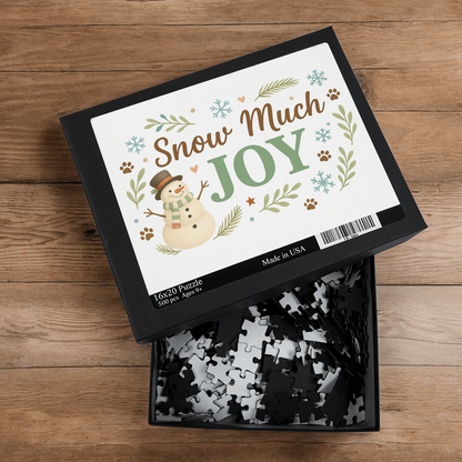 Snow Much Joy Jigsaw Puzzle | Family Christmas Activity | Fun Holiday Gift for Kids