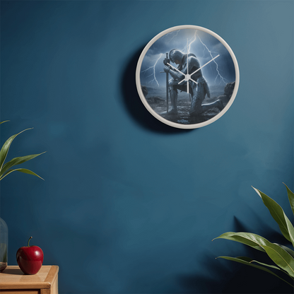 Warrior in Prayer Wall Clock - Faith Over Fear Inspirational Home Decor