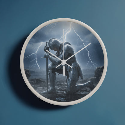 Warrior in Prayer Wall Clock - Faith Over Fear Inspirational Home Decor