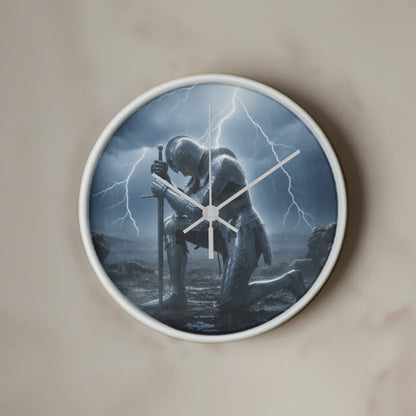Warrior in Prayer Wall Clock - Faith Over Fear Inspirational Home Decor