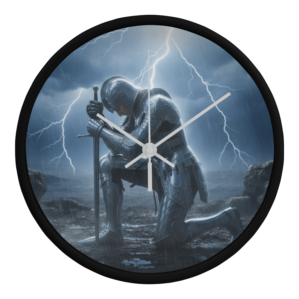 Warrior in Prayer Wall Clock - Faith Over Fear Inspirational Home Decor