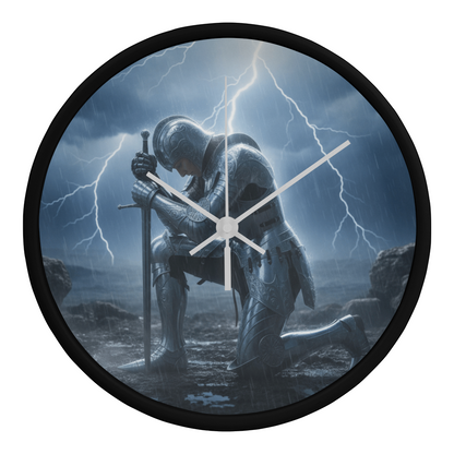 Warrior in Prayer Wall Clock - Faith Over Fear Inspirational Home Decor