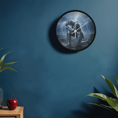 Warrior in Prayer Wall Clock - Faith Over Fear Inspirational Home Decor