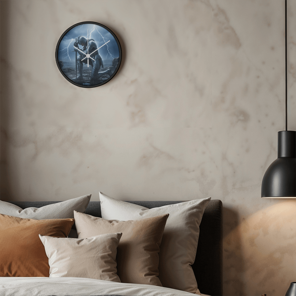 Warrior in Prayer Wall Clock - Faith Over Fear Inspirational Home Decor