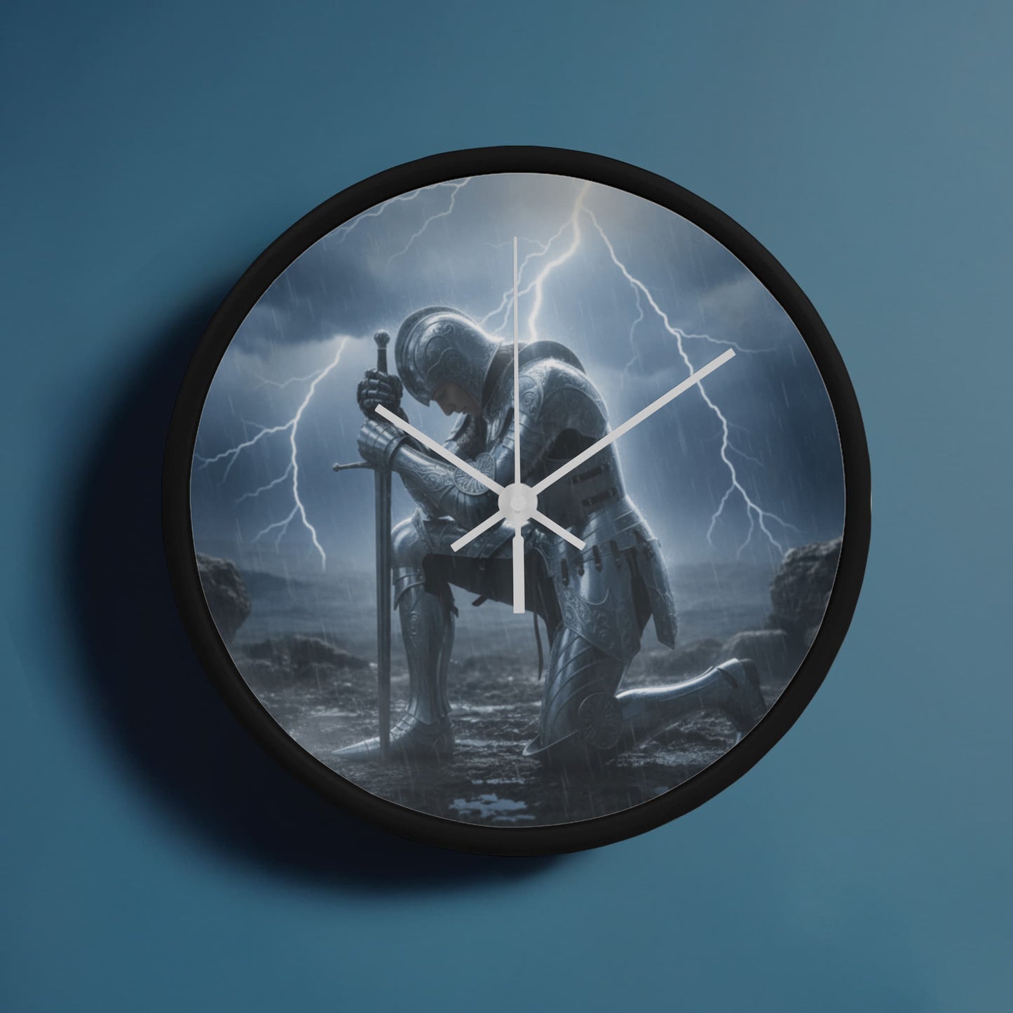 Warrior in Prayer Wall Clock - Faith Over Fear Inspirational Home Decor