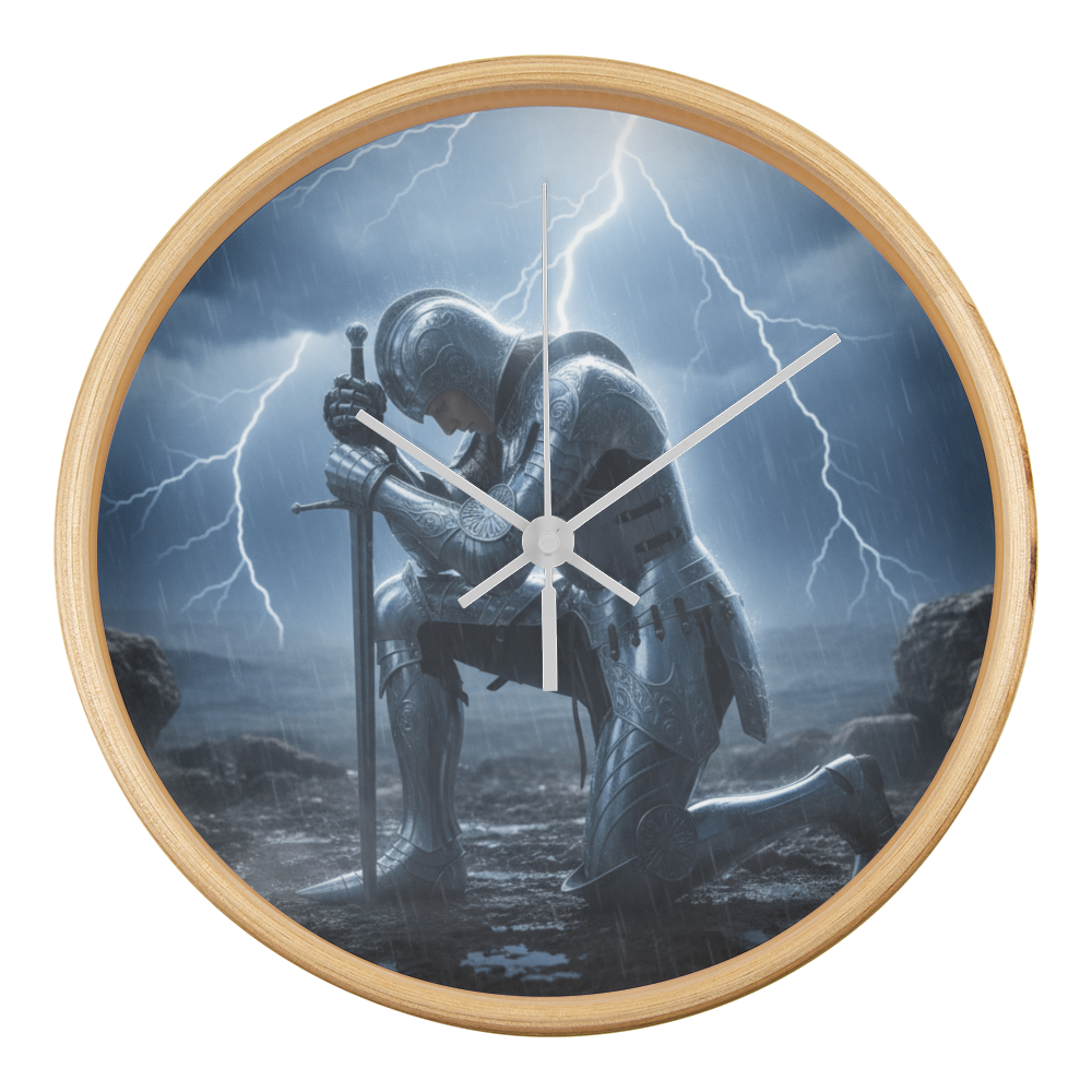 Warrior in Prayer Wall Clock - Faith Over Fear Inspirational Home Decor