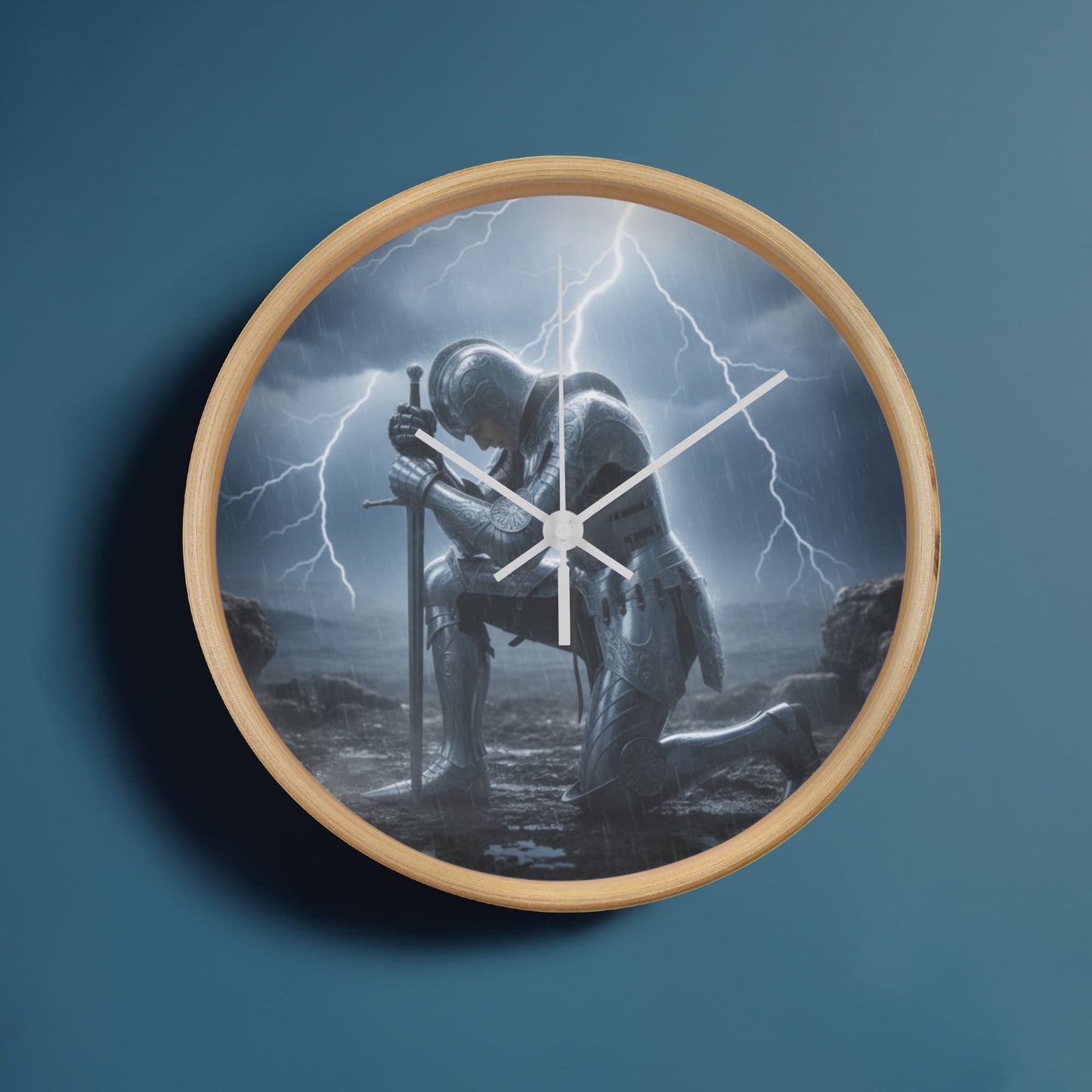 Warrior in Prayer Wall Clock - Faith Over Fear Inspirational Home Decor