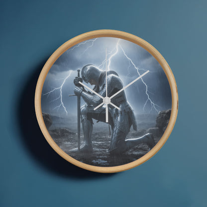 Warrior in Prayer Wall Clock - Faith Over Fear Inspirational Home Decor