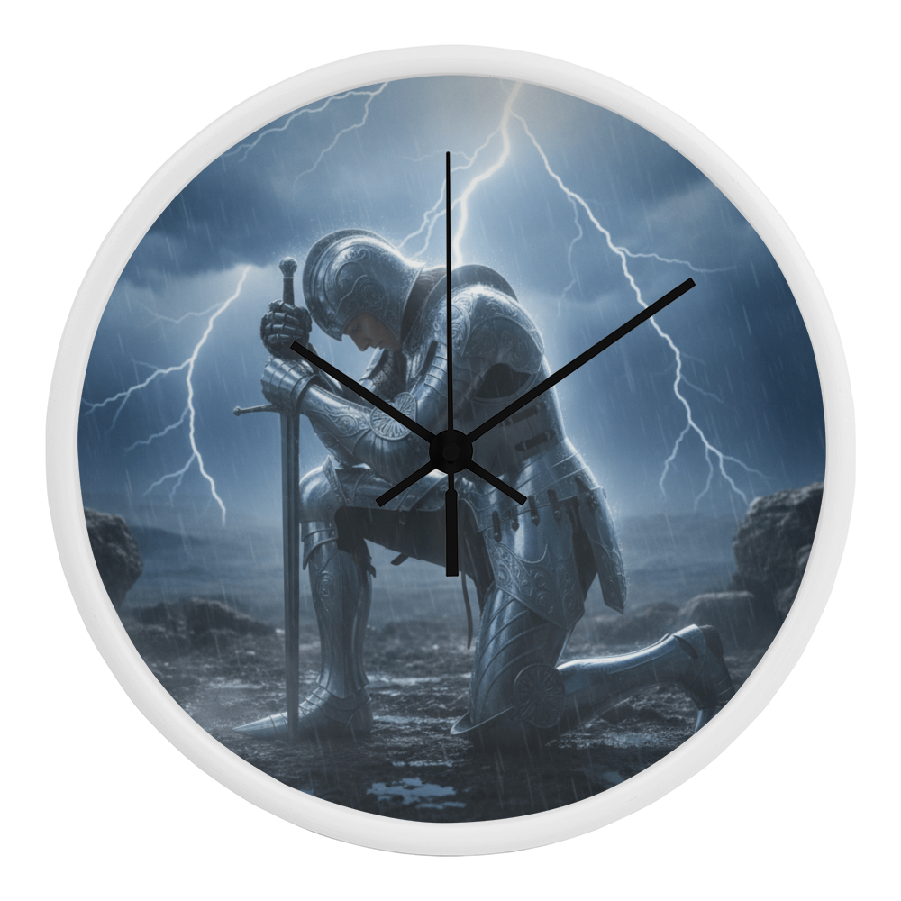 Warrior in Prayer Wall Clock - Faith Over Fear Inspirational Home Decor