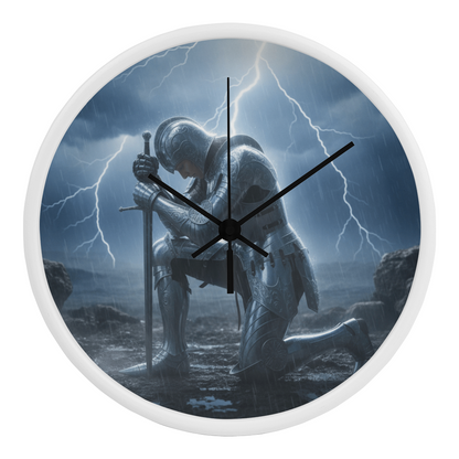 Warrior in Prayer Wall Clock - Faith Over Fear Inspirational Home Decor