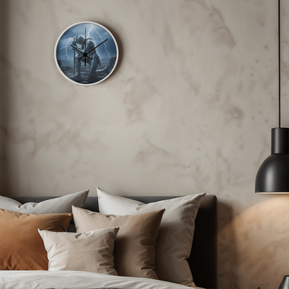 Warrior in Prayer Wall Clock - Faith Over Fear Inspirational Home Decor