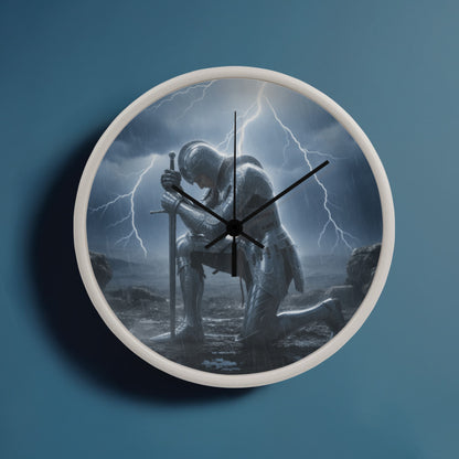 Warrior in Prayer Wall Clock - Faith Over Fear Inspirational Home Decor