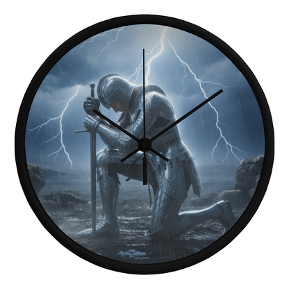 Warrior in Prayer Wall Clock - Faith Over Fear Inspirational Home Decor
