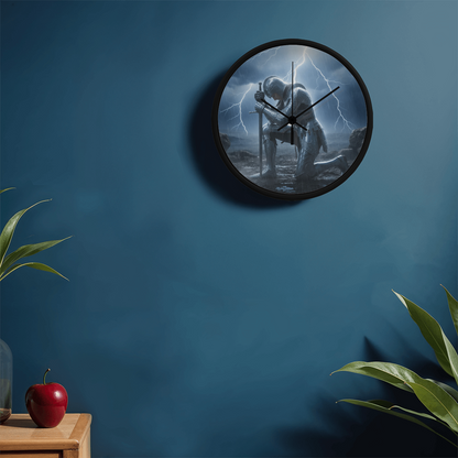 Warrior in Prayer Wall Clock - Faith Over Fear Inspirational Home Decor