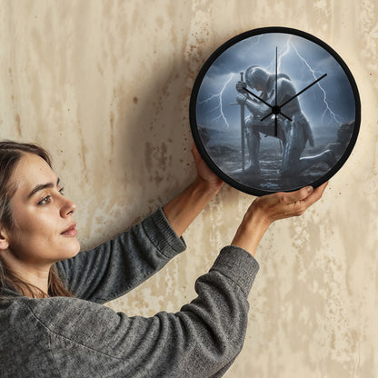 Warrior in Prayer Wall Clock - Faith Over Fear Inspirational Home Decor