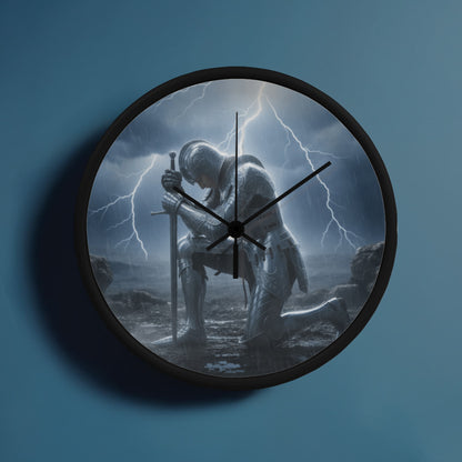 Warrior in Prayer Wall Clock - Faith Over Fear Inspirational Home Decor