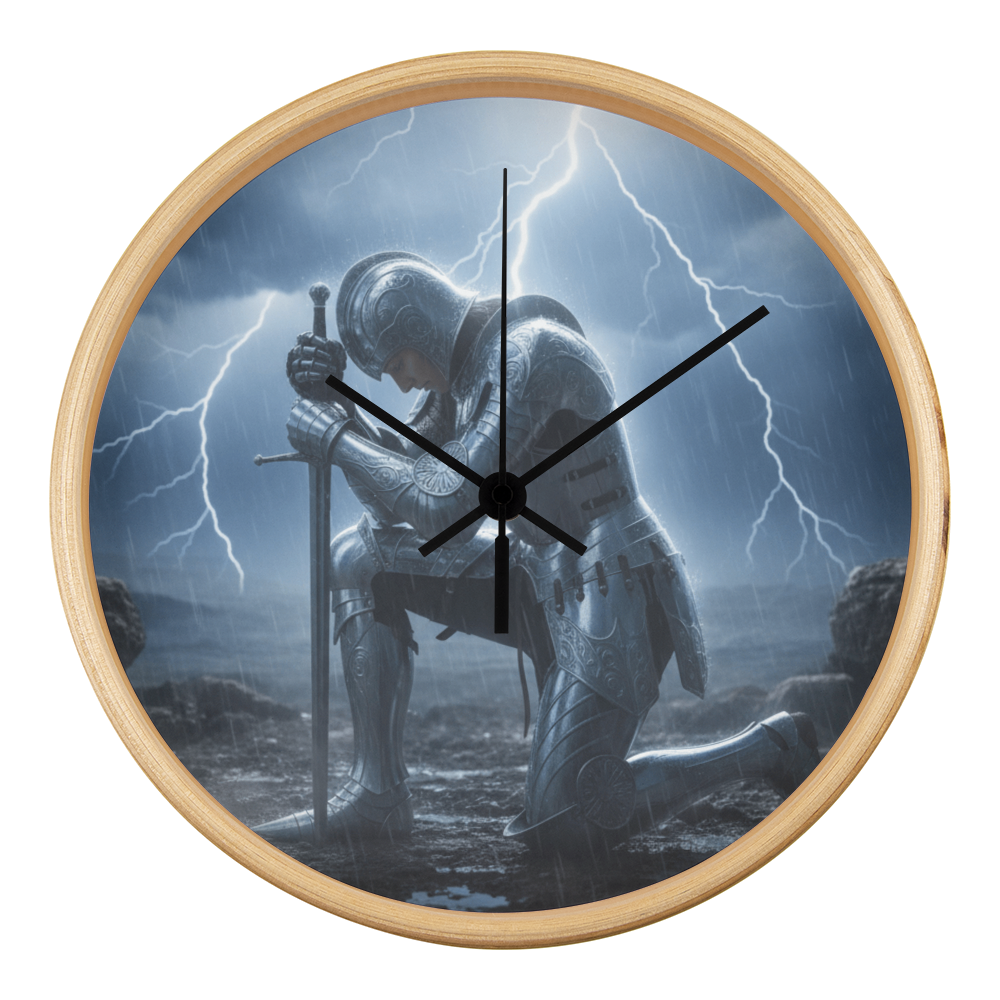 Warrior in Prayer Wall Clock - Faith Over Fear Inspirational Home Decor