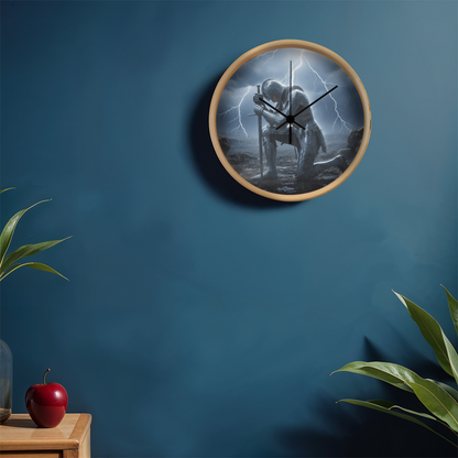 Warrior in Prayer Wall Clock - Faith Over Fear Inspirational Home Decor