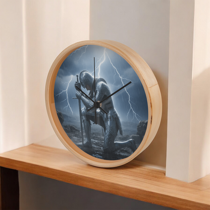 Warrior in Prayer Wall Clock - Faith Over Fear Inspirational Home Decor