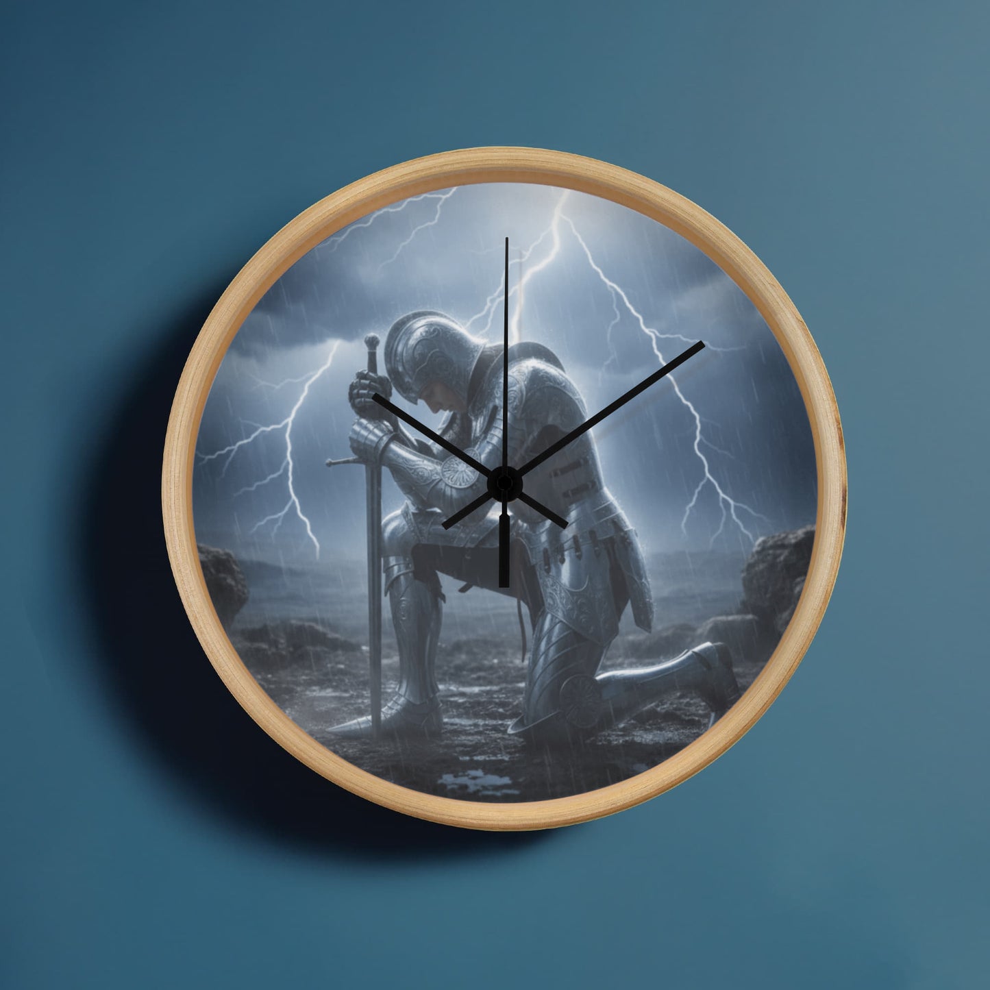 Warrior in Prayer Wall Clock - Faith Over Fear Inspirational Home Decor