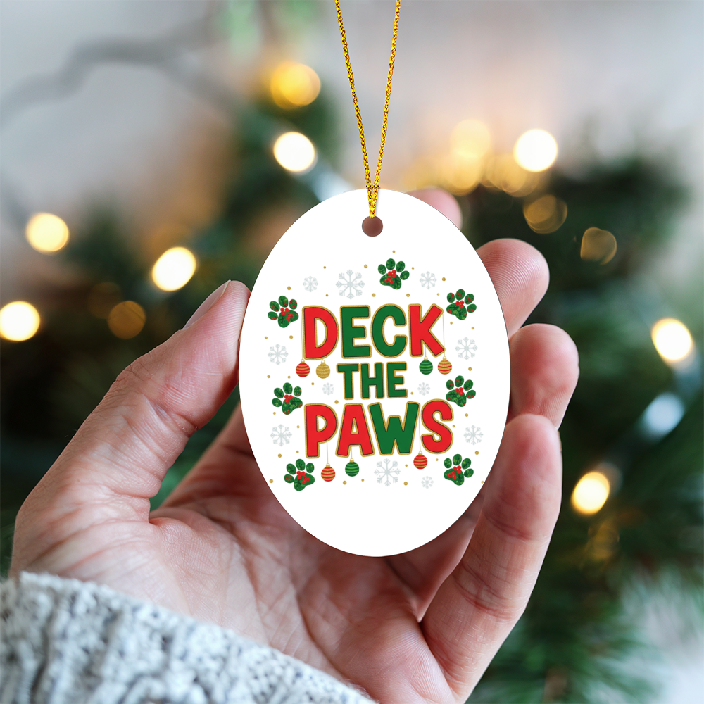Deck the Paws Christmas Ornament | Cat & Dog Lover Holiday Gift