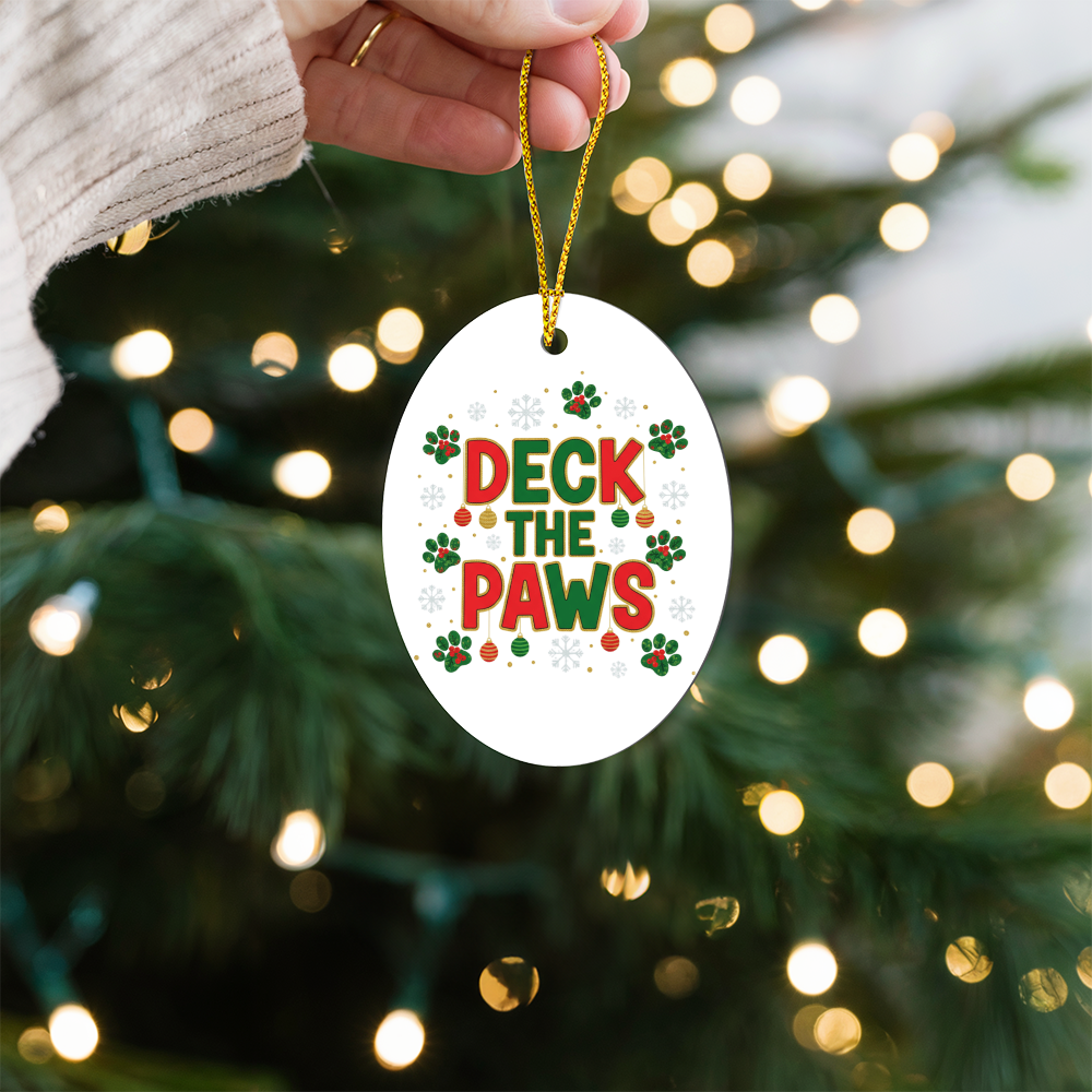 Deck the Paws Christmas Ornament | Cat & Dog Lover Holiday Gift