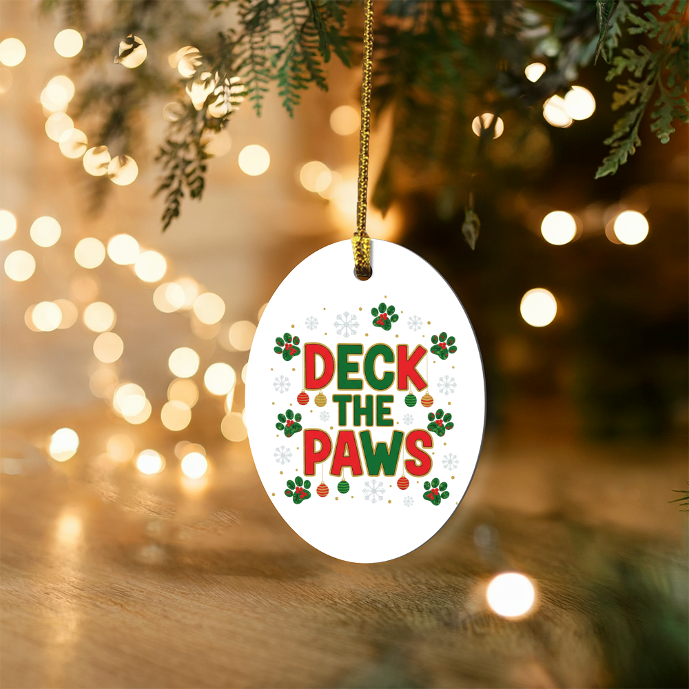 Deck the Paws Christmas Ornament | Cat & Dog Lover Holiday Gift