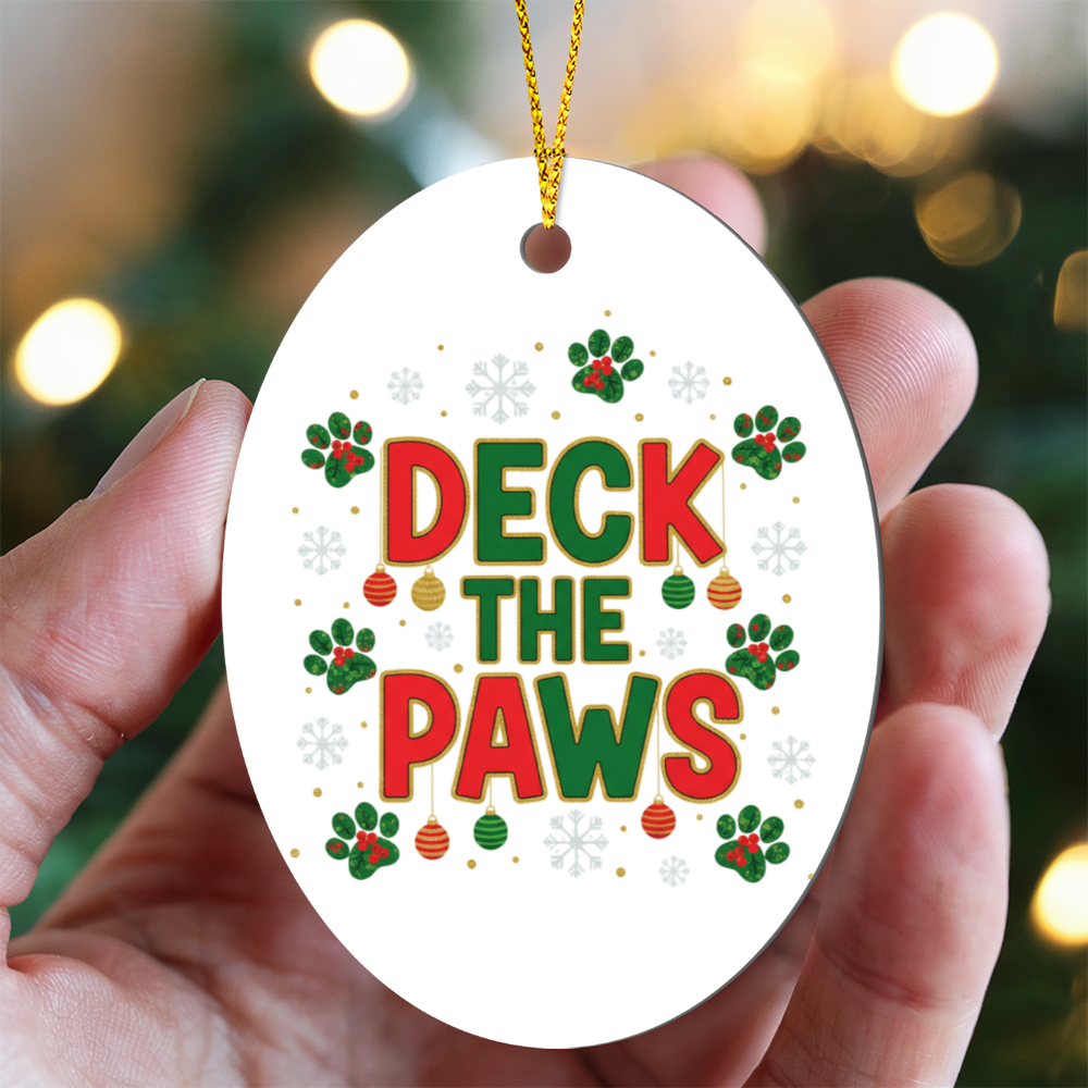 Deck the Paws Christmas Ornament | Cat & Dog Lover Holiday Gift