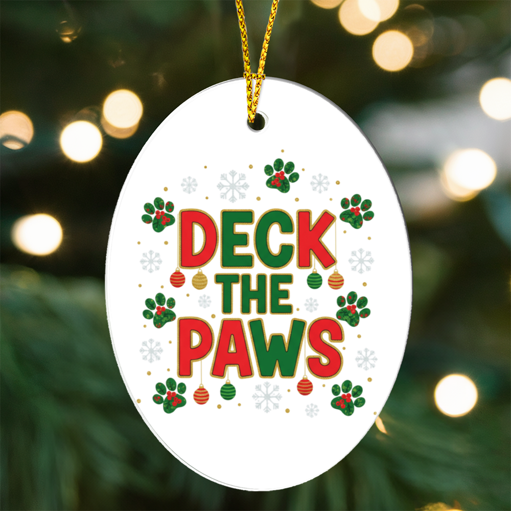 Deck the Paws Christmas Ornament | Cat & Dog Lover Holiday Gift