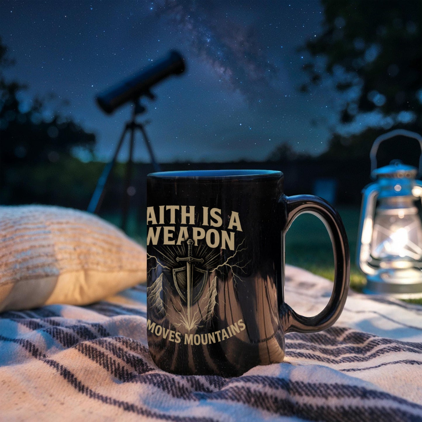 Faith is a Weapon That Moves Mountains | Christian Coffee Mug | Inspirational Gift