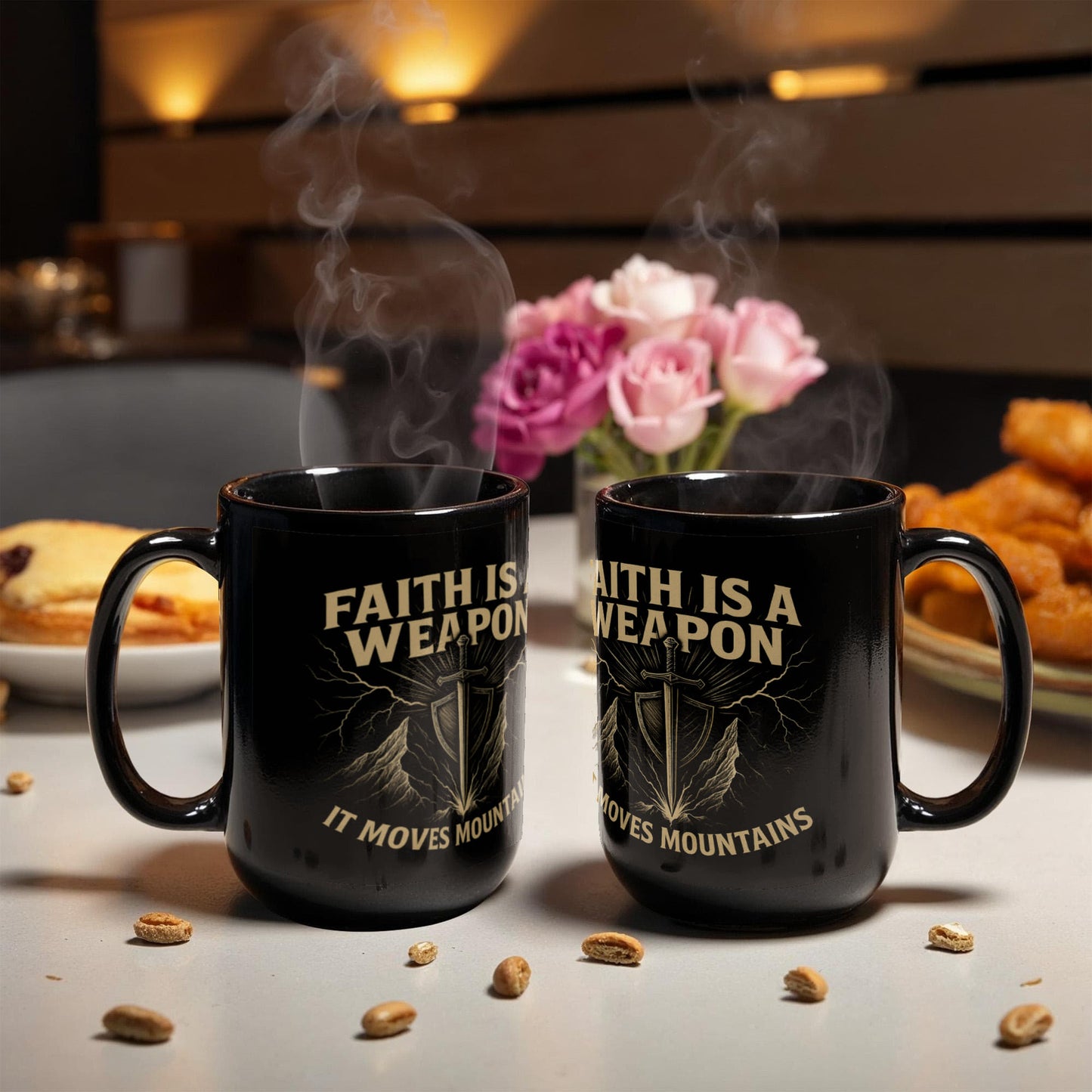 Faith is a Weapon That Moves Mountains | Christian Coffee Mug | Inspirational Gift