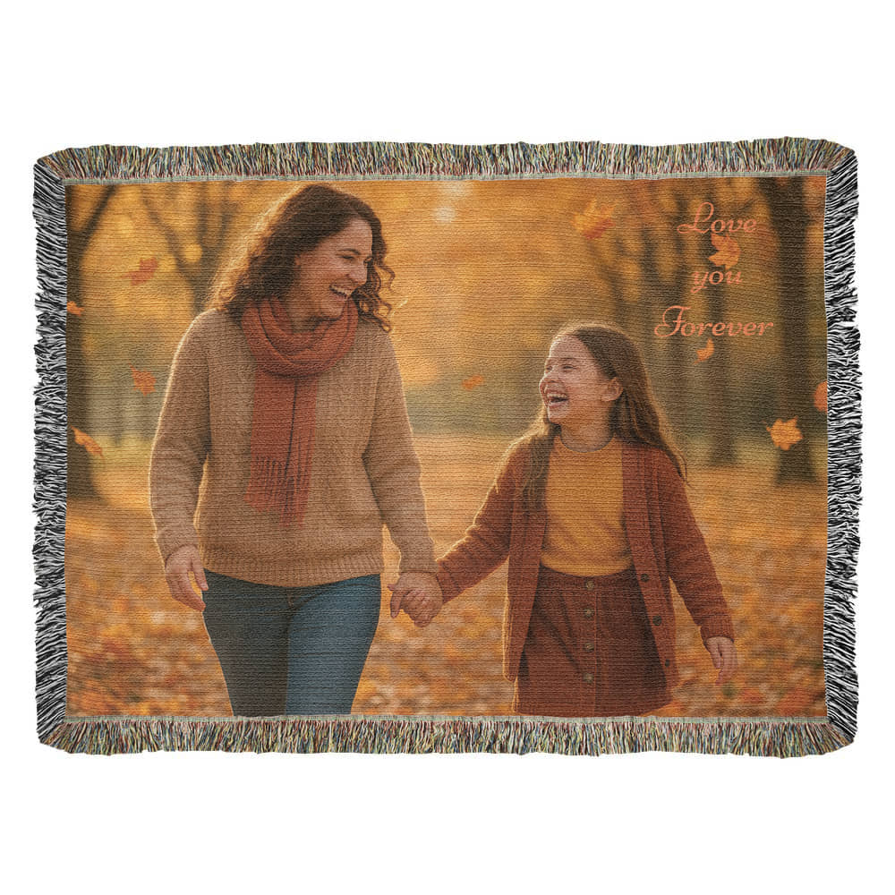 Custom Photo Woven Blanket - Personalized Faith & Family Heirloom, Forever Memories Keepsake