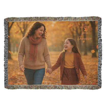 Custom Photo Woven Blanket - Personalized Faith & Family Heirloom, Forever Memories Keepsake