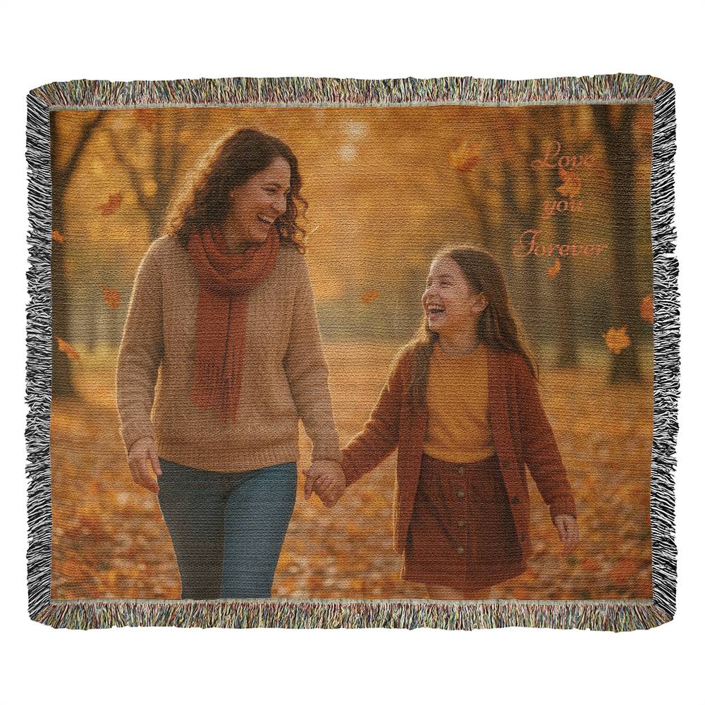 Custom Photo Woven Blanket - Personalized Faith & Family Heirloom, Forever Memories Keepsake