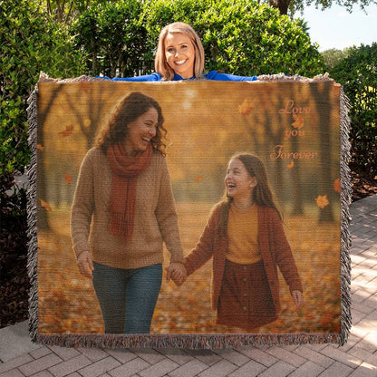 Custom Photo Woven Blanket - Personalized Faith & Family Heirloom, Forever Memories Keepsake