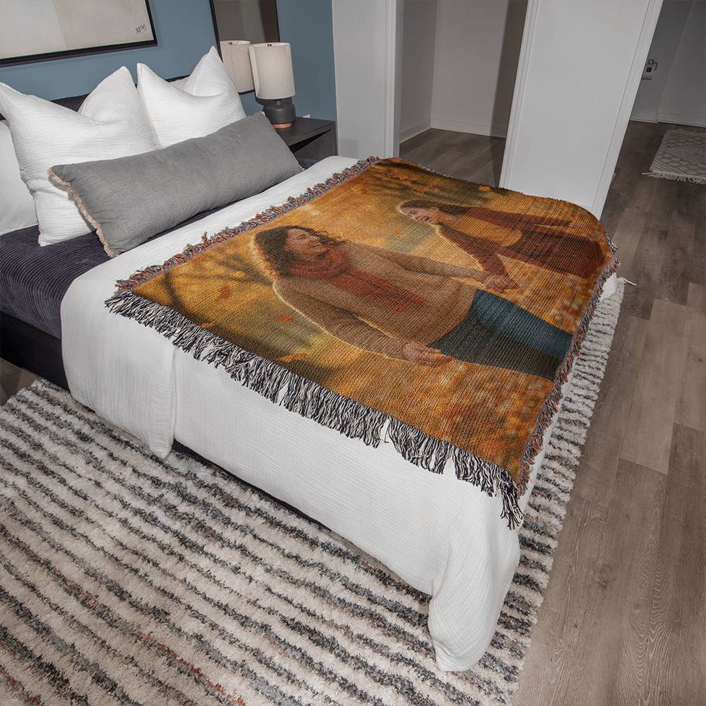 Custom Photo Woven Blanket - Personalized Faith & Family Heirloom, Forever Memories Keepsake