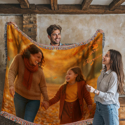 Custom Photo Woven Blanket - Personalized Faith & Family Heirloom, Forever Memories Keepsake