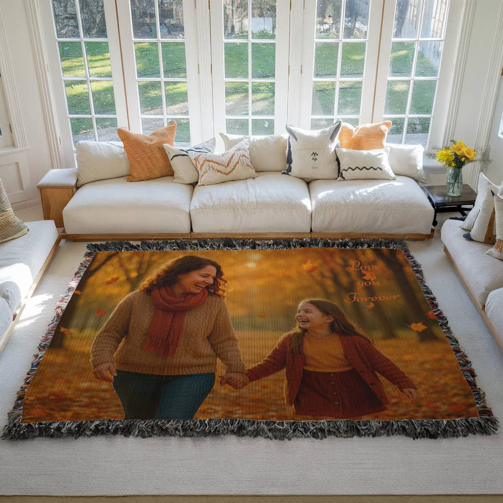 Custom Photo Woven Blanket - Personalized Faith & Family Heirloom, Forever Memories Keepsake