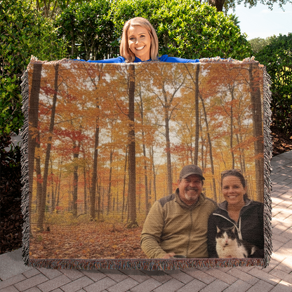 Faith, Family & Furry Friends Woven Blanket | Custom Pet Memorial Keepsake