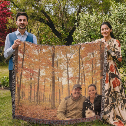 Faith, Family & Furry Friends Woven Blanket | Custom Pet Memorial Keepsake