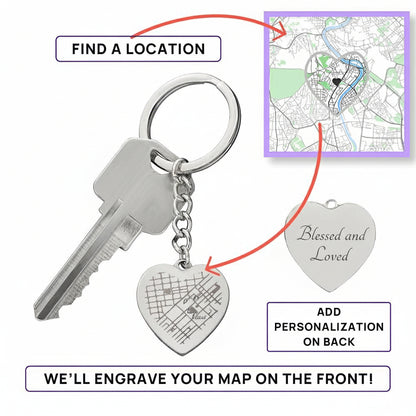 Faith Journey Heart Keychain