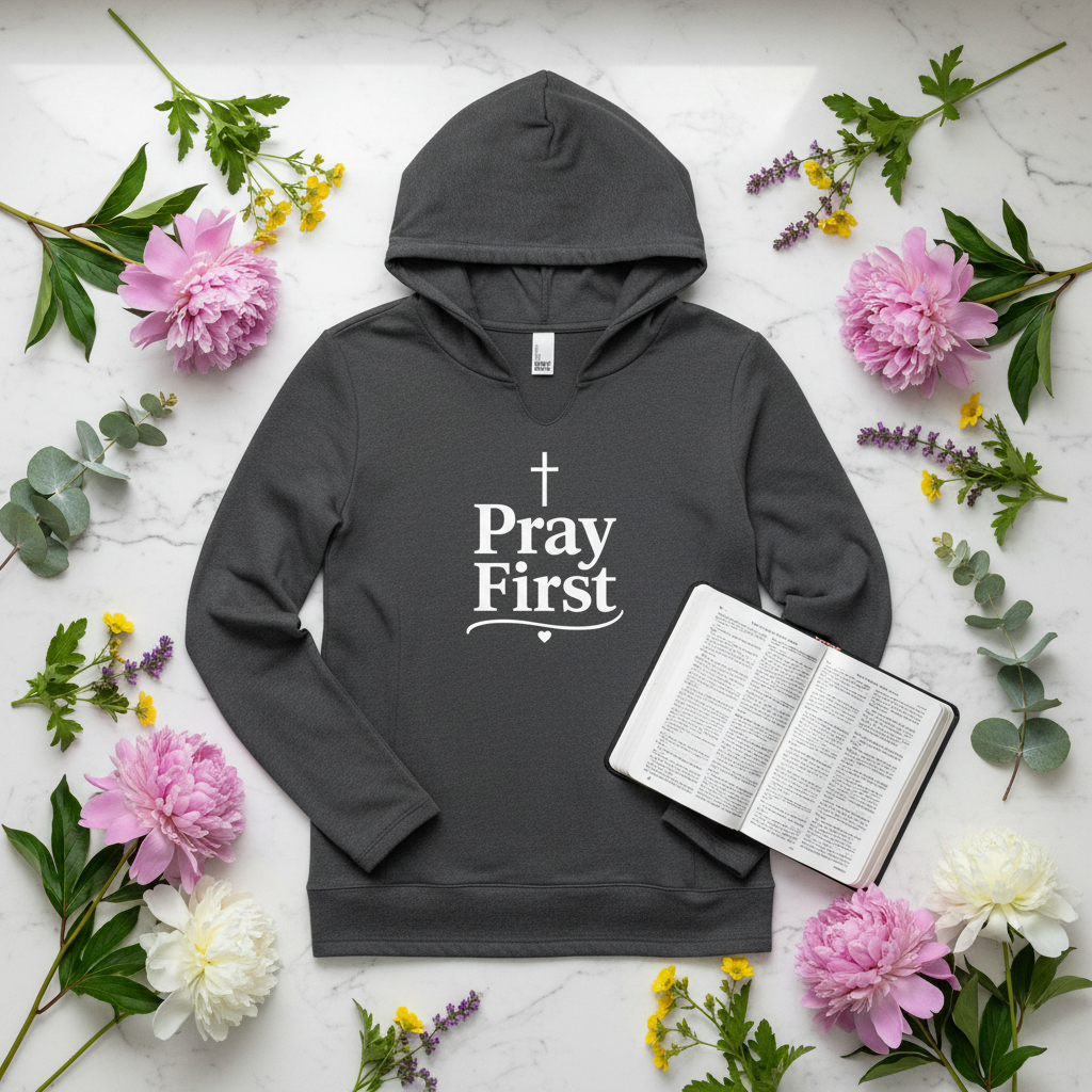 Charcoal Gray Floral Flat Lay