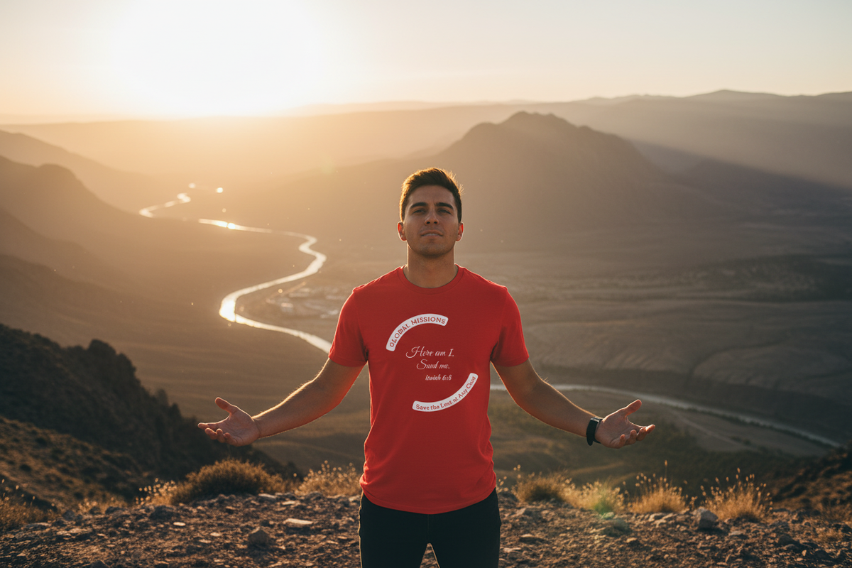 Red Mission Shirt Golden Hour Overlook